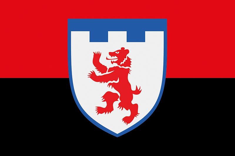 Прапор ЗСУ 101 ОБрТрО (окрема бригада територіальної оборони) червоно-чорний