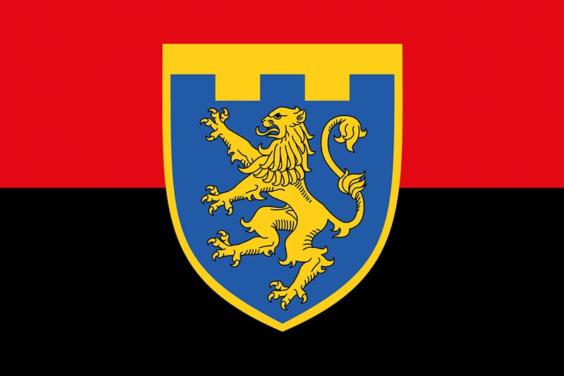 Прапор ЗСУ 103 ОБрТрО (окрема бригада територіальної оборони) червоно-чорний