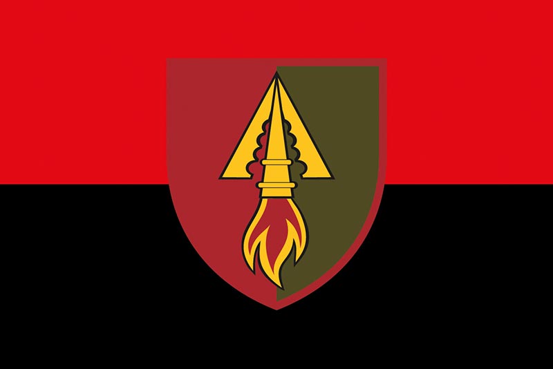 Прапор ЗСУ 1039 ЗРП (окремого зенітного ракетного полку) червоно-чорний