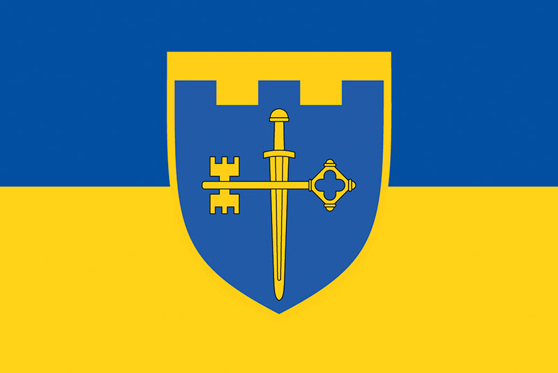 Прапор ЗСУ 105 ОБрТрО (окрема бригада територіальної оборони) синьо-жовтий