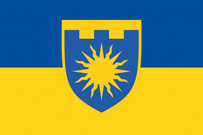 Прапор ЗСУ 106 ОБрТрО (окрема бригада територіальної оборони) синьо-жовтий