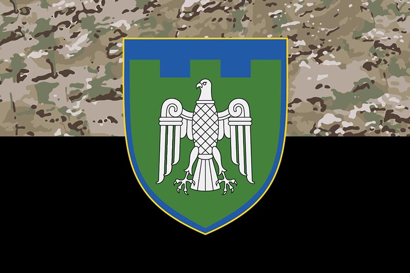 Прапор ЗСУ 107 ОБрТрО (окрема бригада територіальної оборони) камуфляж-чорний