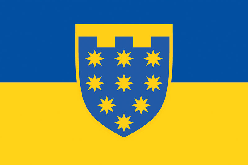 Прапор ЗСУ 108 ОБрТрО (окрема бригада територіальної оборони) синьо-жовтий