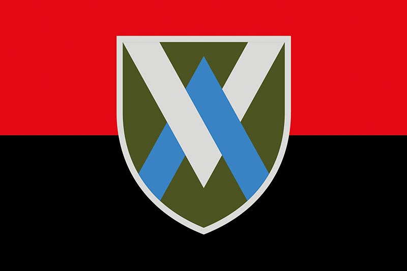 Прапор ЗСУ 11 ОБрАА (окремої бригади армійської авіації) «Херсон» червоно-чорний