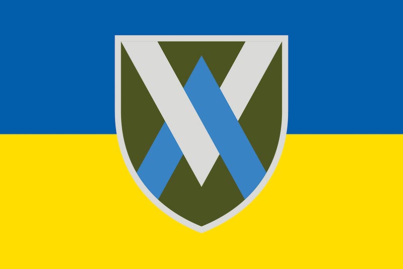 Прапор ЗСУ 11 ОБрАА (окремої бригади армійської авіації) «Херсон» синьо-жовтий