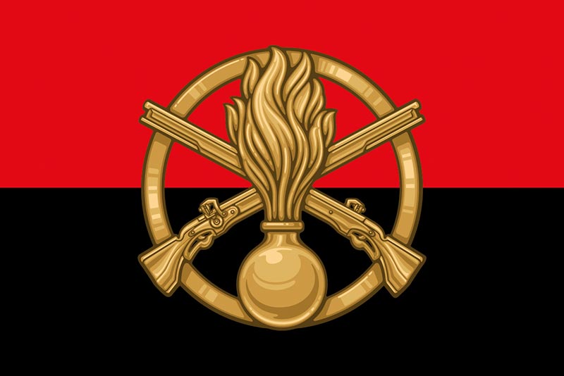 Прапор ЗСУ 11 ОМПБр (окремої мотопіхотної бригади) червоно-чорний