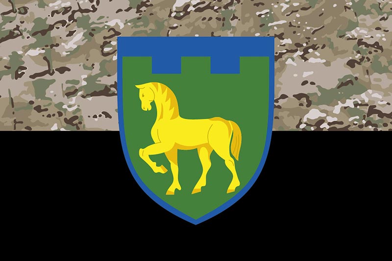 Прапор ЗСУ 111 ОБрТрО (окрема бригада територіальної оборони) камуфляж-чорний