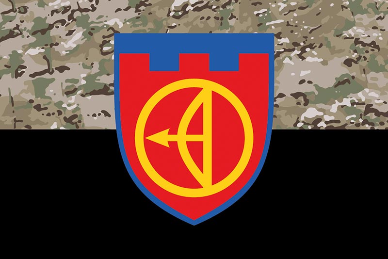 Прапор ЗСУ 112 ОБрТрО (окрема бригада територіальної оборони) камуфляж-чорний