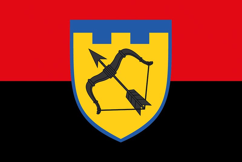 Прапор ЗСУ 113 ОБрТрО (окрема бригада територіальної оборони) червоно-чорний