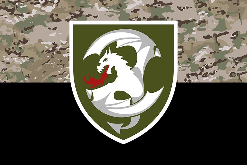 Прапор ЗСУ 12 ОБрАА (окремої бригади армійської авіації) імені Віктора Павленка камуфляж-чорний