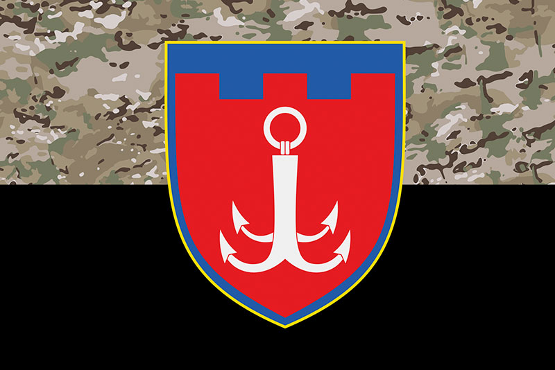 Прапор ЗСУ 122 ОБрТрО камуфляж-чорний