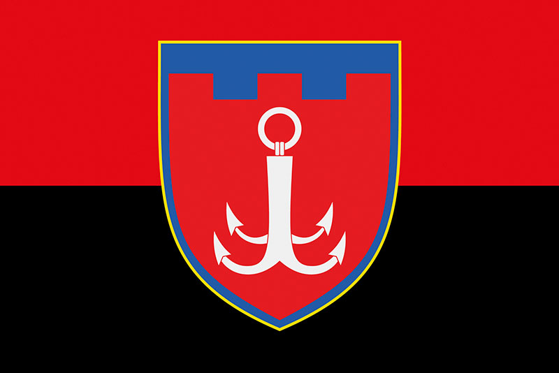 Прапор ЗСУ 122 ОБрТрО червоно-чорний