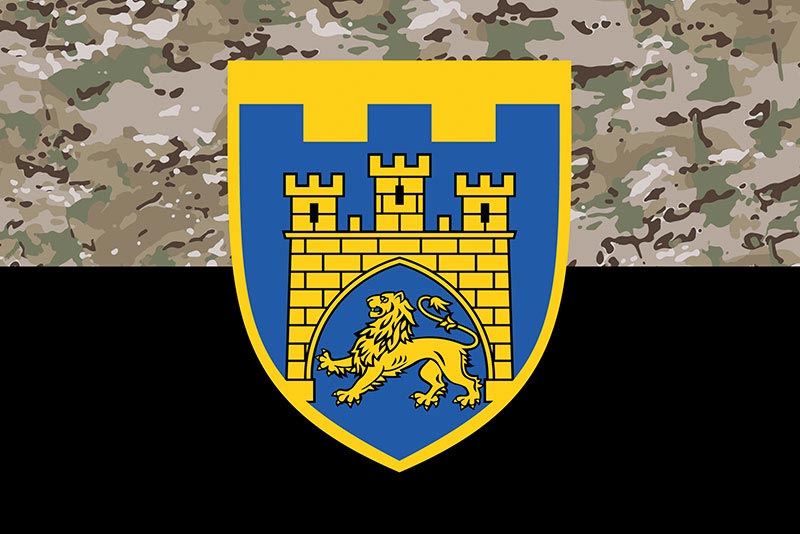 Прапор ЗСУ 125 ОБр СТрО (окрема бригада Сил територіальної оборони) камуфляж-чорний