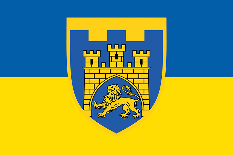 Прапор ЗСУ 125 ОБр СТрО (окрема бригада Сил територіальної оборони) синьо-жовтий