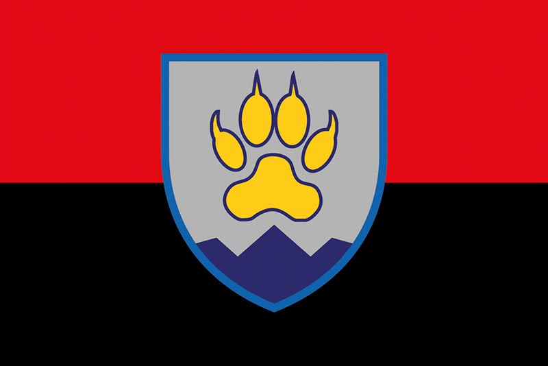 Прапор ЗСУ 15 ОГШБ (окремий гірсько-штурмовий батальйон) Севастопольський червоно-чорний