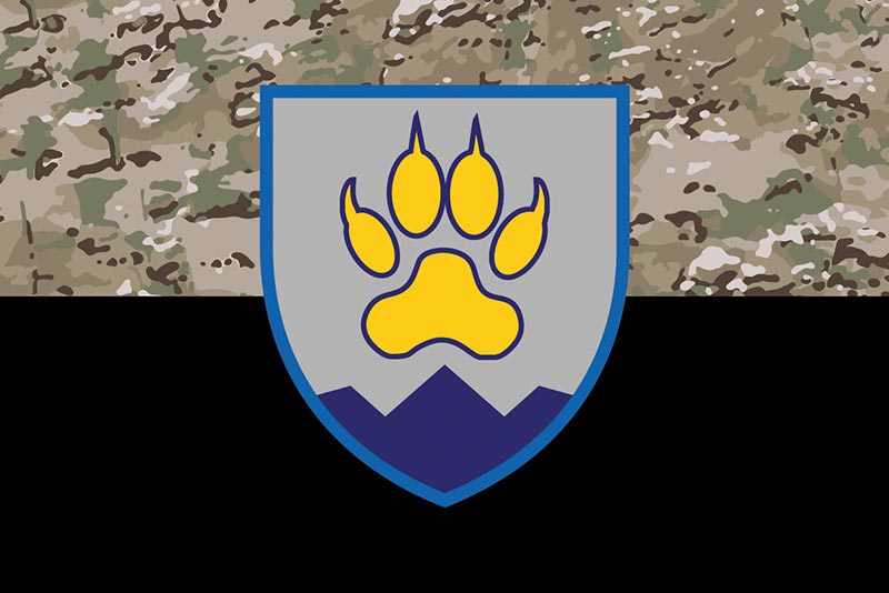 Прапор ЗСУ 15 ОГШБ (окремий гірсько-штурмовий батальйон) Севастопольський камуфляж-чорний