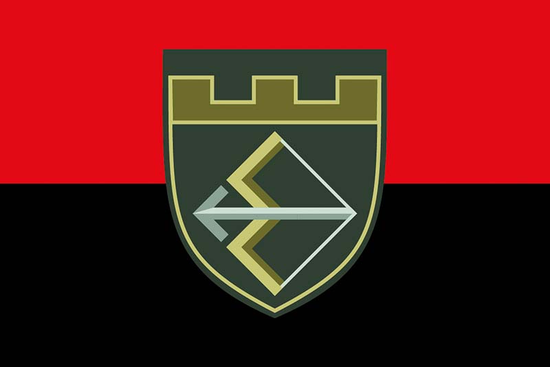 Прапор ЗСУ 241 ОБрТрО (окрема бригада територіальної оборони) червоно-чорний