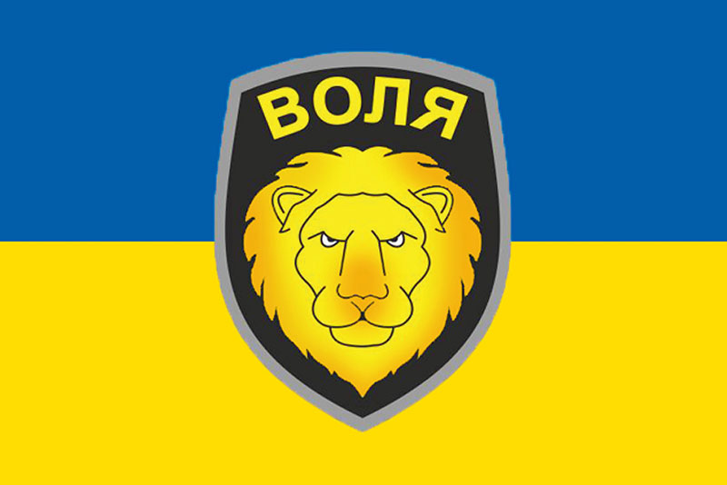 Прапор ЗСУ 3 ОМПБ (окремий мотопіхотний батальйон) «Воля» синьо-жовтий