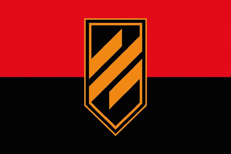 Прапор ЗСУ 3 ОШБр (окрема штурмова бригада) червоно-чорний