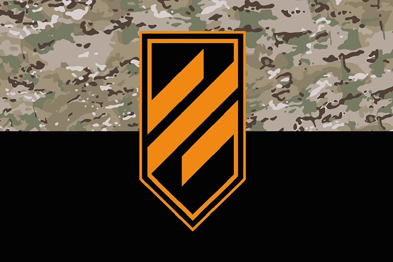 Прапор ЗСУ 3 ОШБр (окрема штурмова бригада) камуфляж-чорний