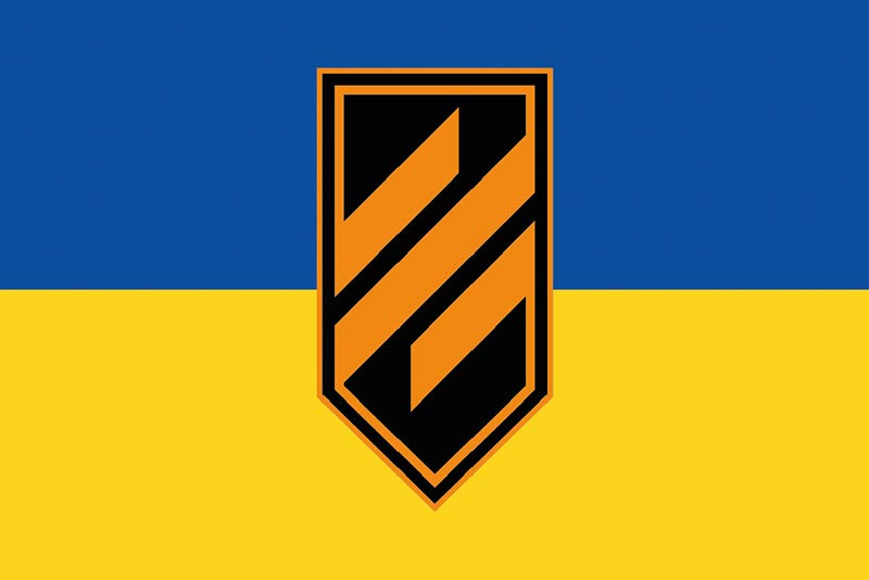 Прапор ЗСУ 3 ОШБр (окрема штурмова бригада) синьо-жовтий