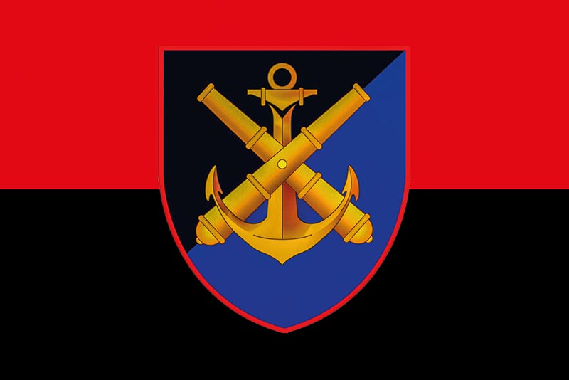 Прапор ЗСУ 406 ОАБр імені Олексія Алмазова червоно-чорний