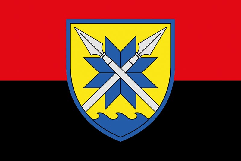 Прапор ЗСУ 56 ОМПБр Маріупольської (окремої мотопіхотної бригади) червоно-чорний