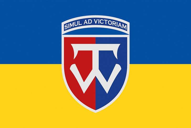 Прапор ЗСУ 58 ОМПБр (окрема мотопіхотна бригада) імені Івана Виговського синьо-жовтий