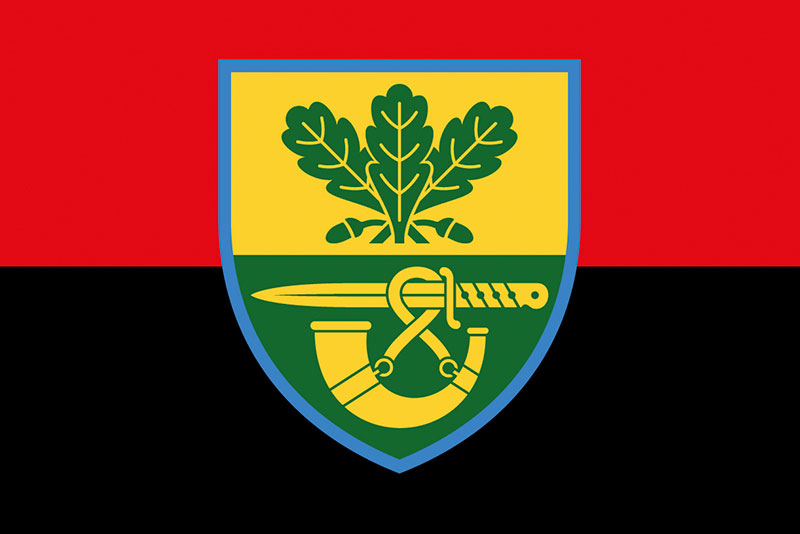 Прапор ЗСУ 61 ОМБр (окрема механізована Степова бригада) червоно-чорний