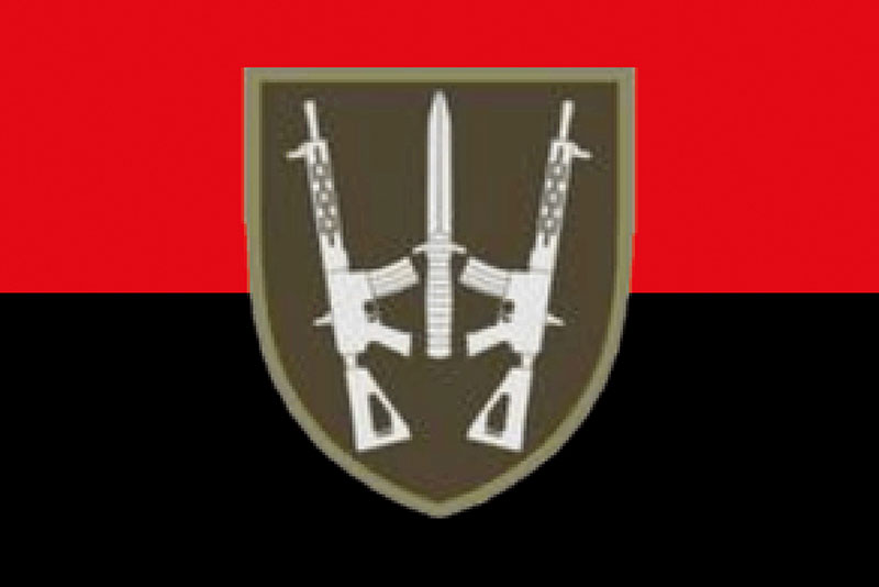 Прапор ЗСУ 67 ОМБр (окремої механізованої бригади) червоно-чорний