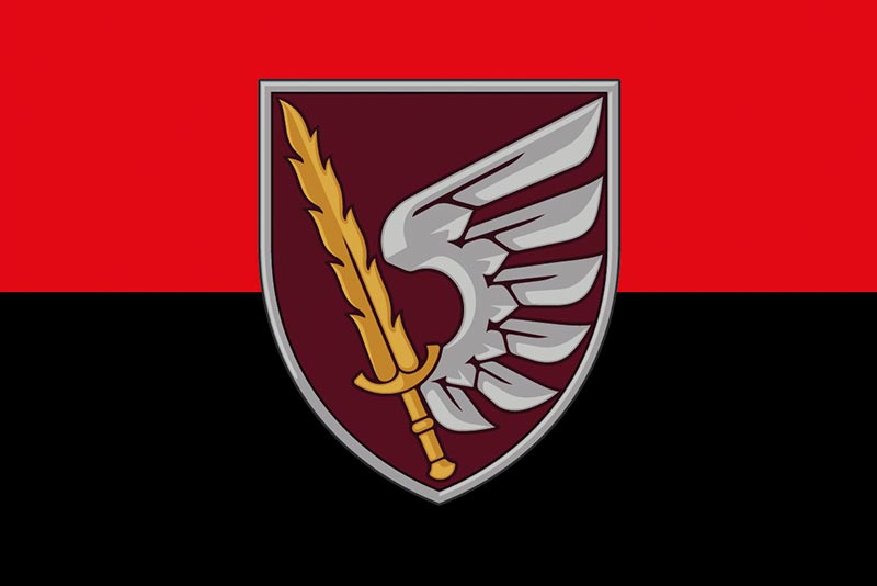 Прапор ЗСУ 79 ОДШБр (окрема десантно-штурмова бригада) червоно-чорний