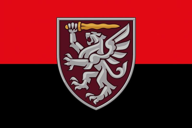 Прапор ЗСУ 80 ОДШБр (окрема десантно-штурмова бригада) червоно-чорний