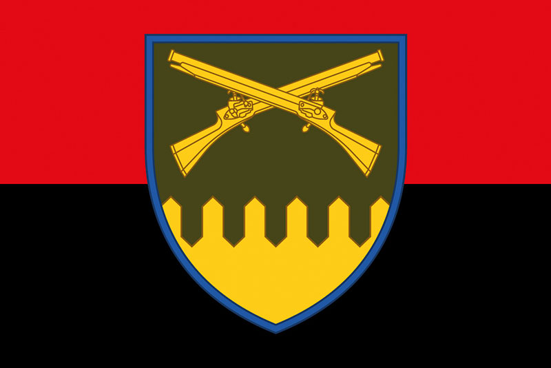 Прапор ЗСУ 92 ОМБр імені кошового отамана Івана Сірка червоно-чорний