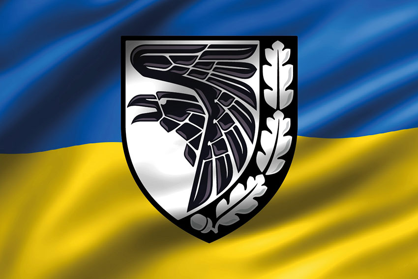 Прапор 93 ОМБр «Холодний Яр» ЗСУ 3D синьо-жовтий