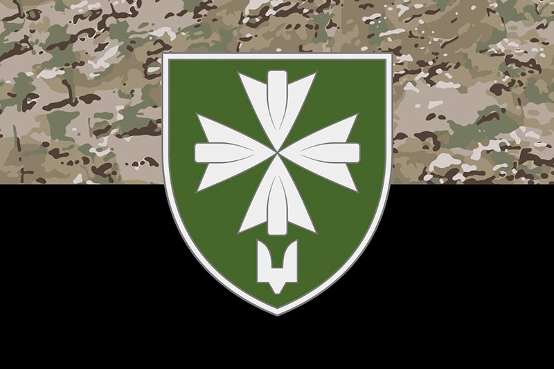 Прапор ЗСУ 99 окремого батальйона управління та забезпечення ССО камуфляж-чорний