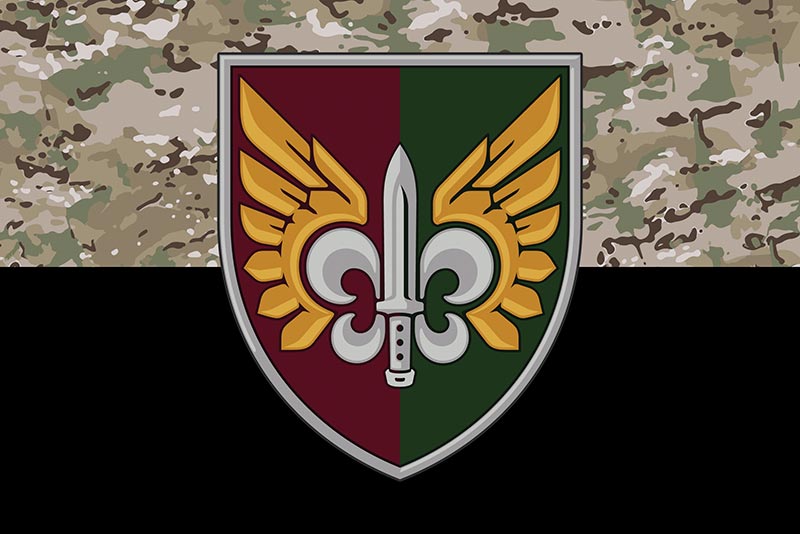 Прапор ЗСУ ДШВ 132 ОРБ (окремого розвідувального батальйона) камуфляж-чорний