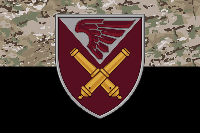 Прапор ЗСУ ДШВ 148 ОГСАДн (окремий гаубичний самохідно - артилерійський дивізіон) камуфляж-чорний