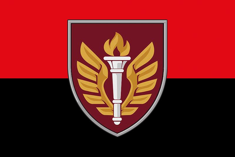 Прапор ЗСУ ДШВ 199 НЦ (навчального центру) червоно-чорний