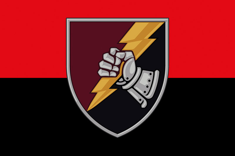 Прапор ЗСУ ДШВ 23 ОТБ (окремого танкового батальйона) червоно-чорний