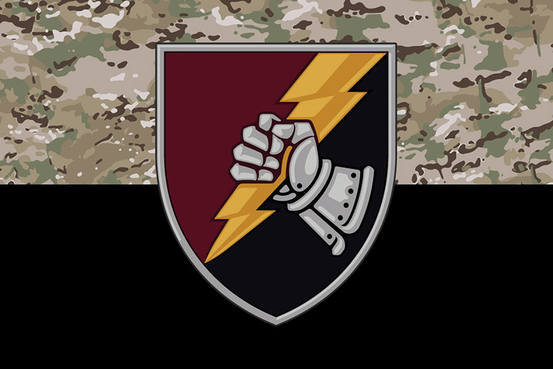 Прапор ЗСУ ДШВ 23 ОТБ (окремого танкового батальйона) камуфляж-чорний