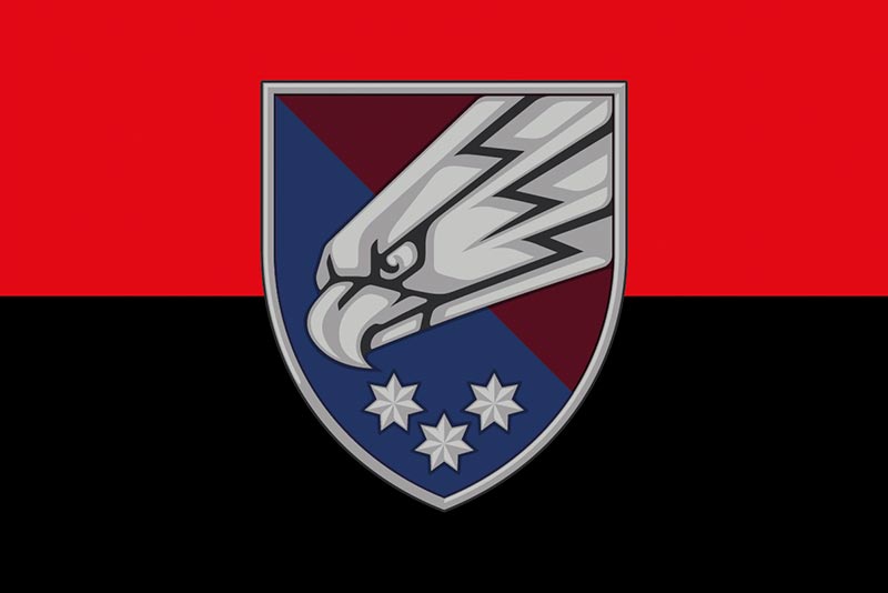 Прапор ЗСУ ДШВ 25 ОПДБр (окрема повітряно-десантна бригада) Січеславська червоно-чорний