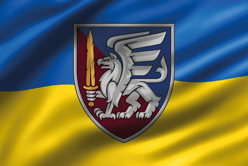 Прапор 81 ОАеМБр ДШВ ЗСУ 3D синьо-жовтий