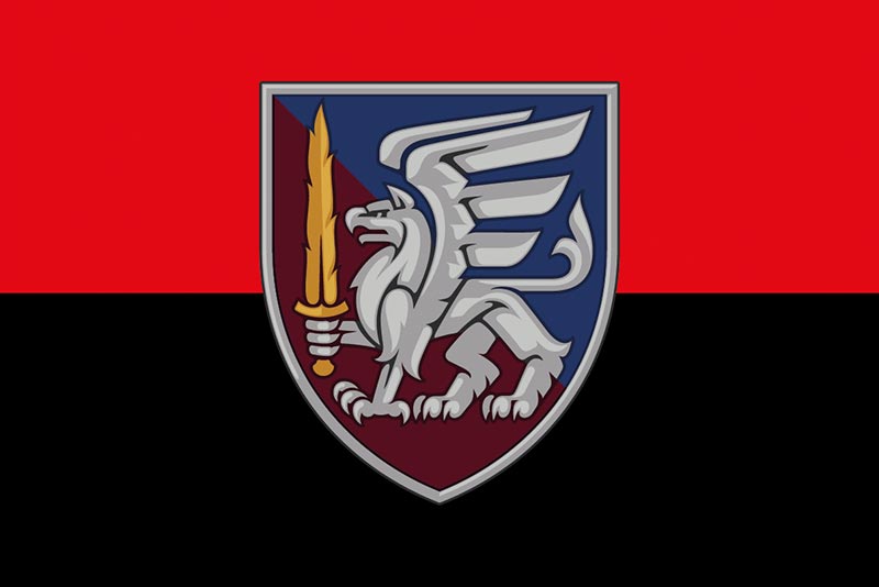 Прапор ЗСУ ДШВ 81 ОАеМБр (окрема аеромобільна бригада) червоно-чорний