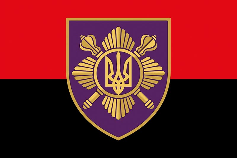 Прапор ЗСУ ОПБр (окрема президентська бригада) імені Богдана Хмельницького червоно-чорний