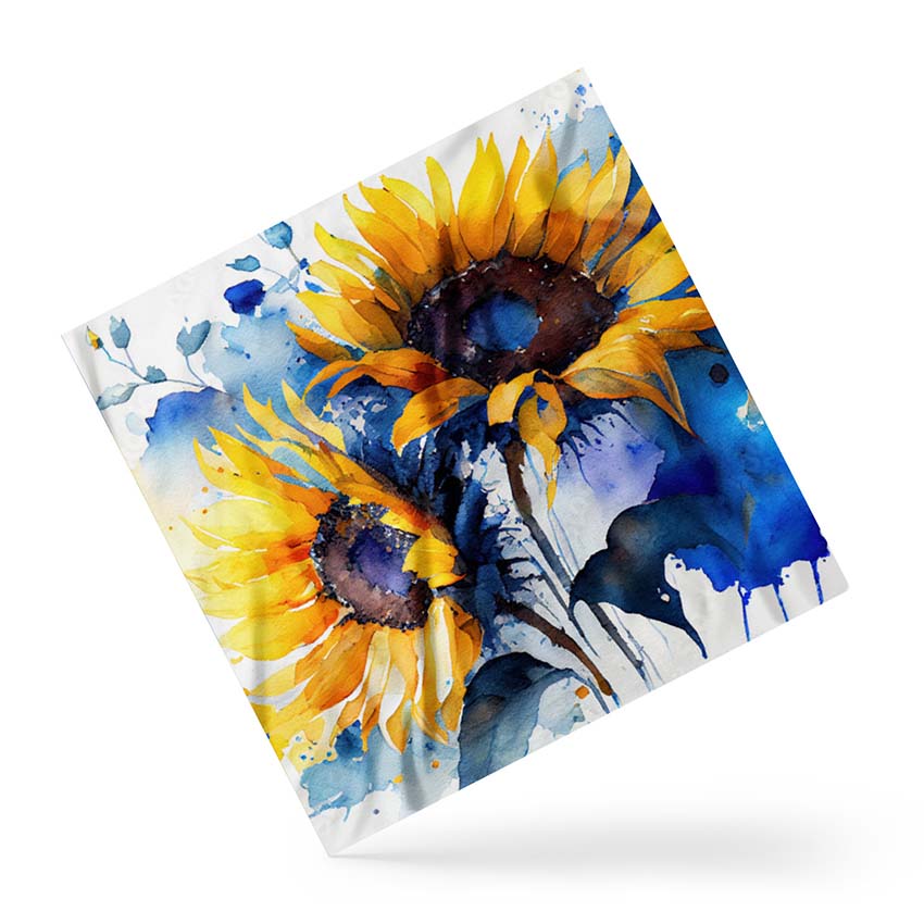 Хустка Соняшники Акварель Sunflowers Watercolor
