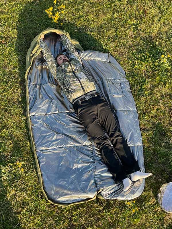 Спальний мішок з капюшоном “Кокон” зимовий олива