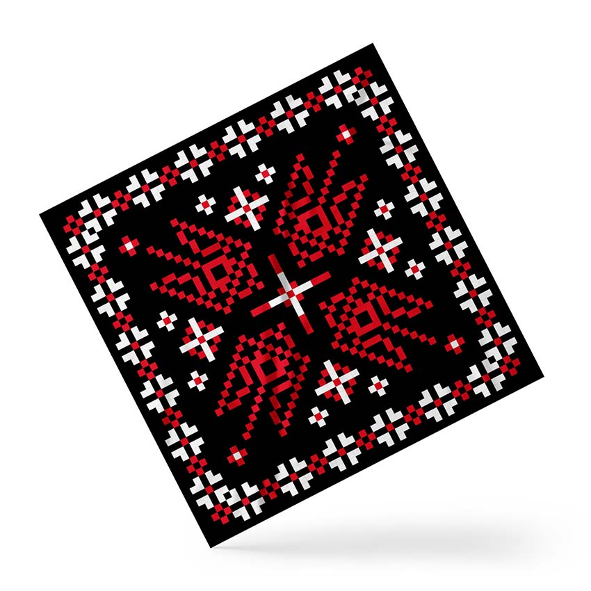 Scarf: Symbol of Independence—Red Trident