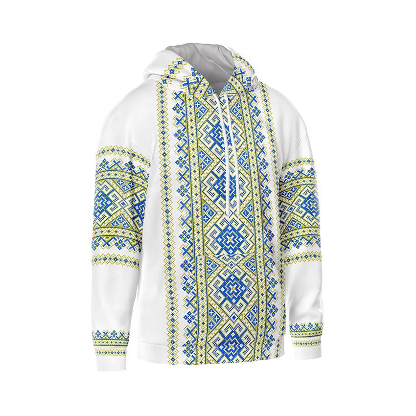 Традиційна вишиванка Блакитно жовта Traditional embroidery Blue and Yellow