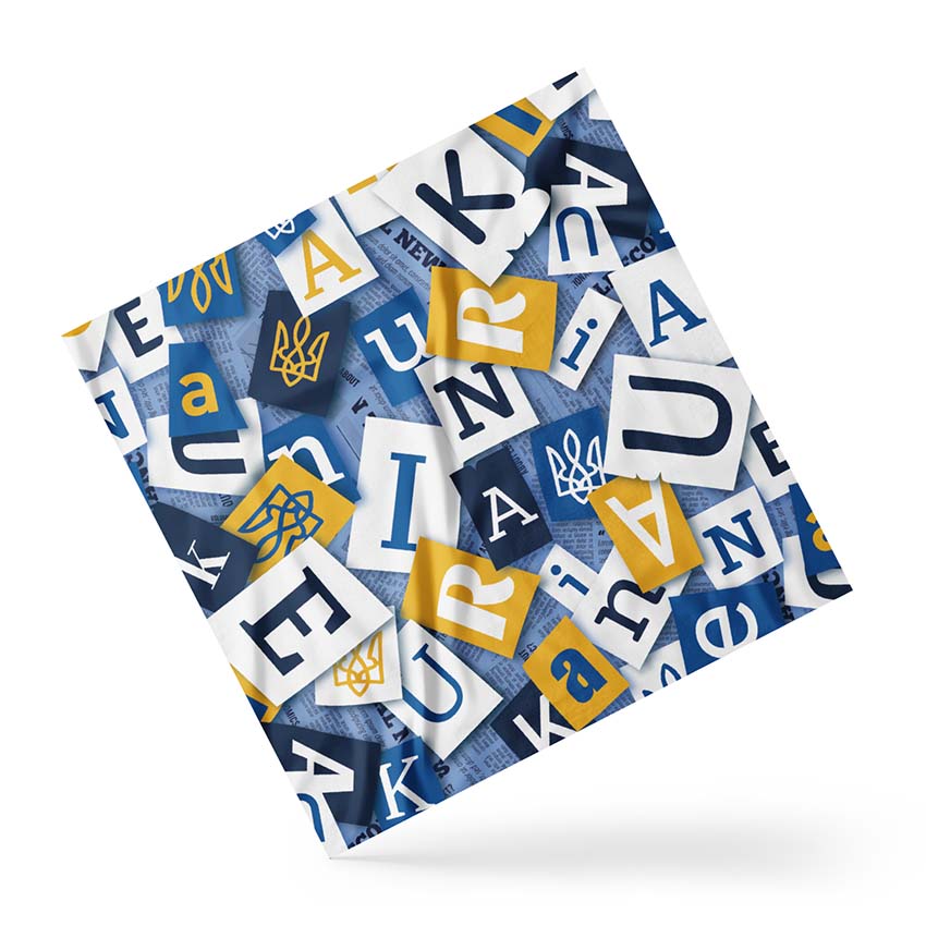 Хустка Українська абетка Синя Ukrainian alphabet Blue