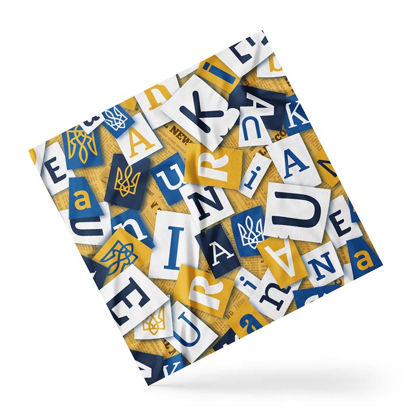 Хустка Українська абетка Жовта Ukrainian alphabet Yellow